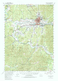 1954 Map of Grants Pass, OR, 1985 Print