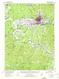 1954 Map of Grants Pass, OR, 1974 Print