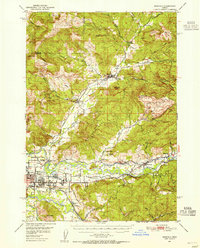 1950 Map of Marcola, OR, 1955 Print