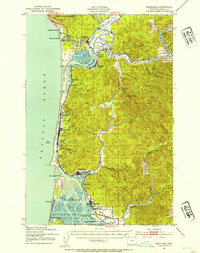 1937 Map of Nehalem, 1954 Print