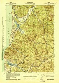 preview thumbnail of historical topo map of Tillamook County, OR in 1942