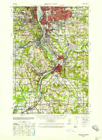 1939 Map of Oregon City, 1958 Print