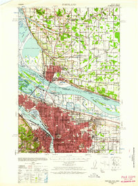 Download a high-resolution, GPS-compatible USGS topo map for Portland, OR (1958 edition)