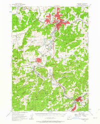 preview thumbnail of historical topo map of Roseburg, OR in 1955