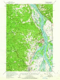 1954 Map of St. Helens, OR, 1962 Print