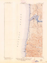 1922 Map of Waldport, 1948 Print
