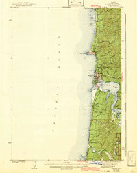 Download a high-resolution, GPS-compatible USGS topo map for Yaquina, OR (1942 edition)