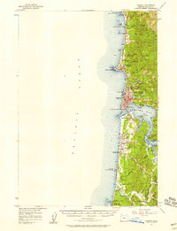 Download a high-resolution, GPS-compatible USGS topo map for Yaquina, OR (1958 edition)