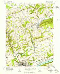 1953 Map of Bloomsburg, PA, 1955 Print