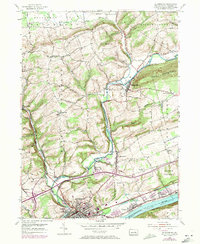 1953 Map of Bloomsburg, PA, 1971 Print