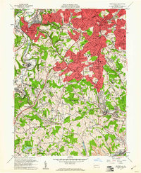 Download a high-resolution, GPS-compatible USGS topo map for Bridgeville, PA (1961 edition)