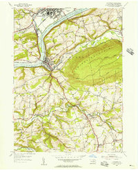 preview thumbnail of historical topo map of Catawissa, PA in 1955