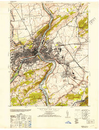 preview thumbnail of historical topo map of Easton, PA in 1953