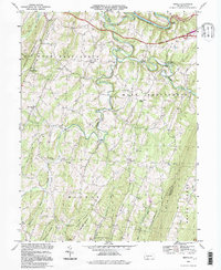 preview thumbnail of historical topo map of Bedford County, PA in 1994
