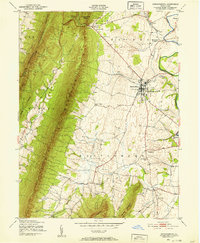 1943 Map of Mercersburg, PA, 1952 Print