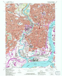 preview thumbnail of historical topo map of Philadelphia, PA in 1967