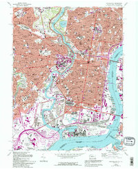 Download a high-resolution, GPS-compatible USGS topo map for Philadelphia, PA (1994 edition)