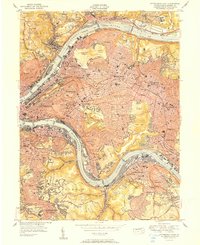 preview thumbnail of historical topo map of Allegheny County, PA in 1951