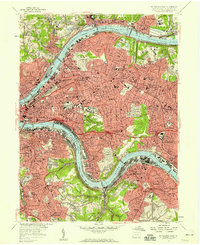 preview thumbnail of historical topo map of Allegheny County, PA in 1956