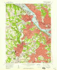 preview thumbnail of historical topo map of Allegheny County, PA in 1956