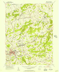 1953 Map of Red Lion, PA, 1956 Print