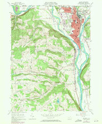 1957 Map of Sayre, 1971 Print