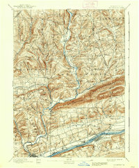 1894 Map of Lycoming County, PA, 1937 Print