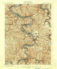 preview thumbnail of historical topo map of Brownsville, PA in 1933
