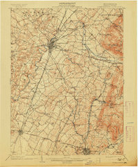 1902 Map of Chambersburg, 1913 Print