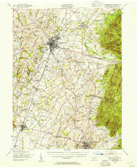 1943 Map of Greencastle, PA, 1955 Print