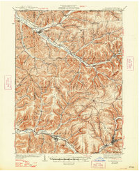 1938 Map of Coudersport, PA, 1948 Print