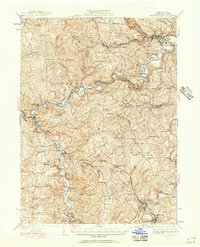 1939 Map of Curwensville, PA, 1956 Print