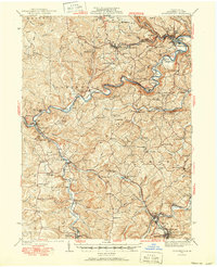 preview thumbnail of historical topo map of Curwensville, PA in 1939