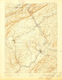 1893 Map of Delaware Water Gap, 1897 Print