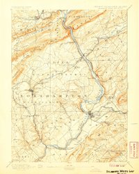 1893 Map of Delaware Water Gap, 1907 Print