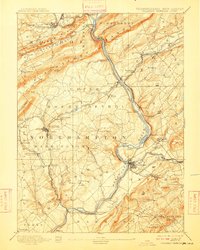 1893 Map of Delaware Watergap, 1909 Print