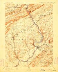 1893 Map of Delaware Watergap, 1912 Print