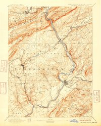 1893 Map of Delaware Watergap, 1915 Print