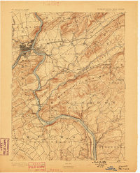1891 Map of Easton, 1898 Print