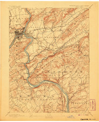 1891 Map of Easton, 1906 Print