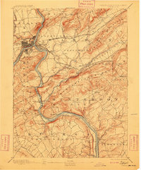 1891 Map of Easton, 1909 Print