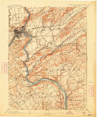 1891 Map of Easton, 1913 Print