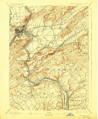 1891 Map of Easton, 1928 Print