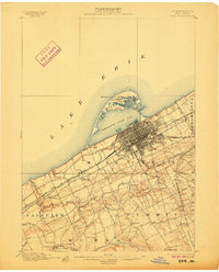 1900 Map of Erie, 1906 Print