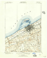 1899 Map of Erie, 1956 Print