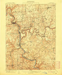 preview thumbnail of historical topo map of Foxburg, PA in 1908
