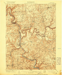 1908 Map of Foxburg, PA, 1917 Print