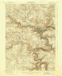 1911 Map of Franklin, PA, 1938 Print