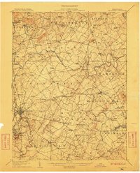 1908 Map of Gettysburg, 1912 Print