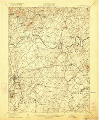 1908 Map of Gettysburg, 1921 Print